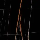Ceramic marble texture, dark gray background, with diagonal orange and white linear veining pattern resembling polished stone.