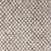 Woven texture with small, rounded elements in off-white, beige, and gray tones, featuring a subtle grid pattern and matte finish.