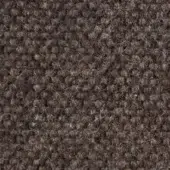 Brown looped pile fabric texture with mottled shades, beige and gray fiber variations, and a nubby, three-dimensional surface.
