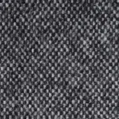 Dark charcoal gray woven textile with a speckled herringbone pattern and dense, square grid structure, exhibiting a matte, napped surface.