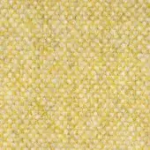 Woven fabric sample, pale yellow, dense speckled pattern with granular texture and subtle color variations, matte finish.