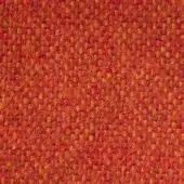 Orange woven textile sample with a dense, textured surface and golden-yellow threads, displaying a mottled, nubby weave pattern.