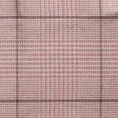 Formitalia Galles fabric, salmon and greggio Prince of Wales check, tight weave with matte finish and intersecting line grid.