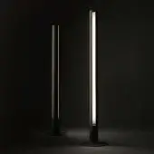 Elegant WAYNE Enterprises WE-126 floor lamp crafted in dark metal with matte finish and vertical illuminated strip