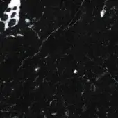 Black marquinia marble texture displaying dense white veining and subtle cream inclusions on a polished, dark stone surface.