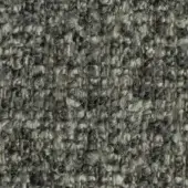 Dense looped pile fabric texture, muted gray with beige and charcoal melange, uniform circular loops create a soft, three-dimensional surface.