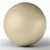 Formitalia gold sphere, metallic finish with matte sheen, smooth rounded shape casting a diffused shadow on white background.