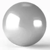 Stainless steel sphere, polished inox metal, seamless round form reflecting rectangular lights, studio setting, Formitalia design object.
