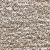 Beige and off-white nubby woven fabric texture with silver flecks, displaying a complex horizontal-vertical thread pattern and raised pile.