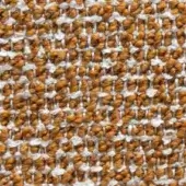Woven fabric texture, earthy brown and off-white, dense irregular pattern with nubby raised surface and subtle tonal variations.