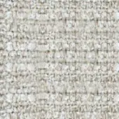 Woven textile sample, off-white and beige, features subtle horizontal stripes and a dense, irregular fiber texture with a matte finish.