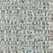 Heathered gray woven fabric texture with dense, irregular threads and a nuanced blend of beige and charcoal tones, suitable for upholstery.