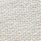 Creamy off-white woven fabric texture with a nubby, irregular surface and matte finish, displaying a pattern of small, rounded knots.