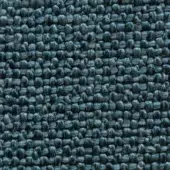 Teal woven fabric texture with a dense, nubby surface and small knots, exhibiting a matte finish and subtle tonal variations.