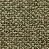 Woven texture sample in olive-green features a dense, regular grid of small, rounded, raised elements with a matte, subtly organic finish.