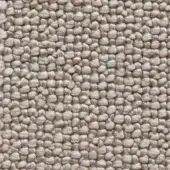 Beige woven fabric texture with repeating raised circular pattern, interconnected by a grid of darker threads, creating a nubby, mottled surface.