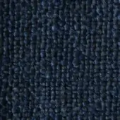 Navy blue woven fabric texture, dense looped pile with heathered gray-blue threads, matte finish, nubby surface, durable textile.