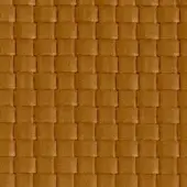 Faux leather texture displaying a repeating square grid pattern in warm golden-brown, with a subtle sheen and consistent surface.