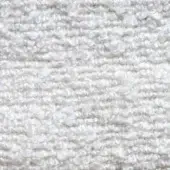 Looped textile sample, off-white color, irregular nubby texture with horizontal ridges and matte finish.