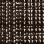 Dark brown woven textile with cream grid pattern, dense nubby texture, featuring “formitalia > tabasco > caffк” text detail.