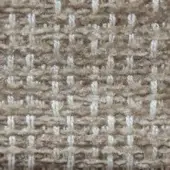 Woven fabric texture, muted brown and cream, irregular pattern with coarse and fine threads; Formitalia Tabasco Visone textile.