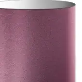 Velvet lampshade, deep pink, cylindrical shape with silver metallic rim, showcasing a dense nap texture and dimensional tonal variations.