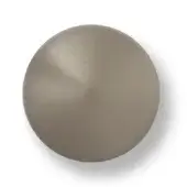 Spherical object, warm grey matte finish, subtle granular texture with beige undertones and metallic shimmer, soft shadow on white background.