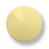 Pale yellow circular disc against white backdrop, featuring a smooth surface and subtle tonal variations with diffused lighting.