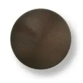Bronze sphere with matte finish and granular texture, displayed on white background with soft shadow, showcasing diffused light and rounded form.