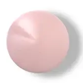 Pale pink sphere with matte finish centered on white background, featuring soft shadow and subtle tonal variations defining its rounded form.