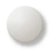 Round wall light, white matte finish, circular design with raised edge, studio lighting, minimalist aesthetic, soft shadow.