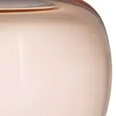 Glass pendant light, amber-brown to pink salmon gradient, rounded droplet shape with circular indentation and glossy finish.