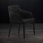 Distinctive WAYNE Enterprises WE-063 armchair with sleek black synthetic upholstery and matte finish
