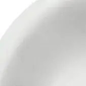 Circular satin white lampshade with smooth gradient, reflective surface, and curved form against a plain white backdrop.