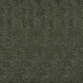 Olive-green textured fabric with charcoal accents, displaying a dense, irregular nubby weave and non-directional knotted pattern; label reads “turri 758 f”.