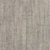 Woven textile sample, dark gray and beige geometric pattern, dense nubby texture, light beige background, vertical line detail, matte finish.