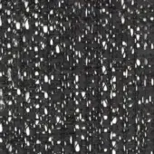 Black and white tweed fabric texture with a dense, irregular weave and nubby fibers; brand marking “turri > fabric cat. b > 775 e” visible.