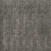 Herringbone fabric sample in gray and off-white tones features a dense, textured weave with diagonal lines and a subtle sheen, labeled “turri > fabric cat. t > 756 c.”