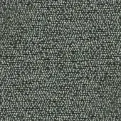 Woven fabric sample, muted gray and off-white, dense speckled texture with visible knots; rectangular label reads "turri > fabric cat. t > 779 e".
