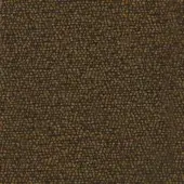 Woven fabric sample, charcoal brown and mustard yellow, irregular speckled texture with visible knots and matte finish, label reads “turri”.