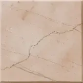 Rosa perlino marble sample with diagonal crack, light veins, polished finish, and dark border, showcasing natural stone variation.