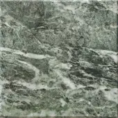 Verde Guatemala marble tile sample, dark green and gray with white veining, matte finish, square edges, natural stone texture.