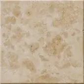 Beige marble tile sample with irregular brown veins, polished finish, and mottled pattern; natural stone surface with subtle color variation.