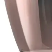 Rose gold tumbler with brushed metallic finish and cylindrical shape, displayed against a white backdrop with shadow detail.