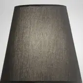 Anthracite fabric lampshade, truncated cone shape, woven texture, dark rim detail, Margot collection, studio lighting, plain white background.