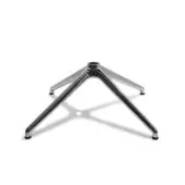 Chrome chair base with five-point star design, rounded black feet, and polished metal finish against a white backdrop.