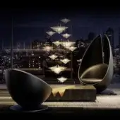 Distinguished WAYNE Enterprises WE-002 suspension lamp with extra clear crystal tiers and glossy metal holder