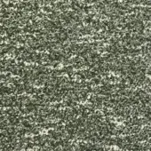 Bouclé fabric sample in muted green and cream tones displays a dense, looped pile texture with visible yarn loops and “moroso” product labeling.