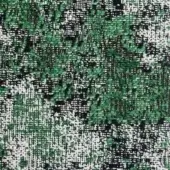 Moroso Nembro fabric sample, woven textile with mint green, black, and off-white irregular grid pattern and textured, dimensional weave.