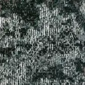 Moroso Nembro fabric sample, teal and off-white, dense woven texture with irregular vertical lines and block patterns.
